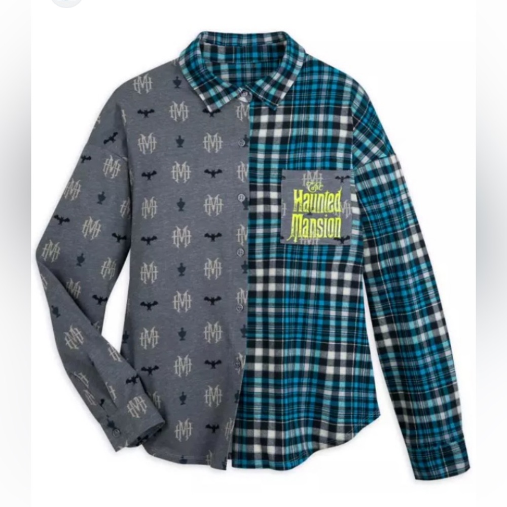 Disney‎ Haunted Mansion button down long sleeve shirt